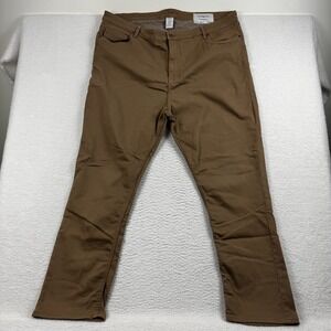 The Perfect Jeans Mens 46x32 Khaki Denim High Rise Slim Fit Thick Straight Leg